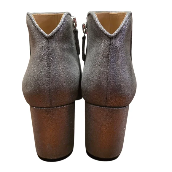 White House Black Market Harper Shimmering Silver Ankle Booties Size 8 1/2 - Picture 5 of 10